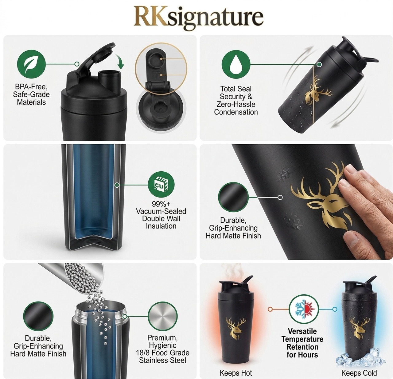 Black Stag Shaker Bottle 3