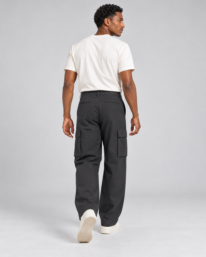 CITY SIGNAL Men's Transit Wide Cargo Trousers — Charcoal, View 2