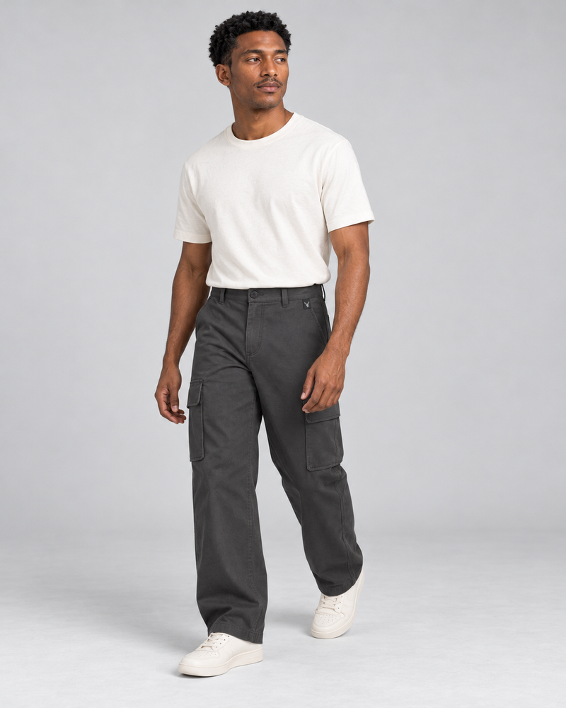 CITY SIGNAL Men's Transit Wide Cargo Trousers — Charcoal, View 3
