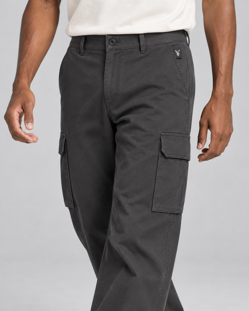 CITY SIGNAL Men's Transit Wide Cargo Trousers — Charcoal, View 5