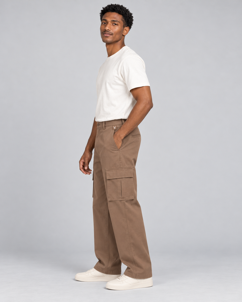 CITY SIGNAL Men's Transit Wide Cargo Trousers — Clay, View 4