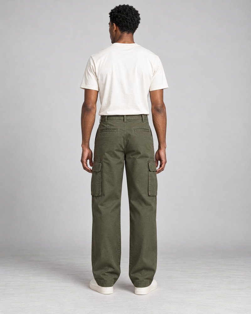 CITY SIGNAL Men's Transit Wide Cargo Trousers — Dark Olive, View 2