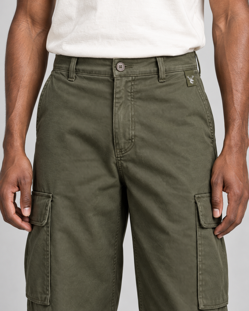 CITY SIGNAL Men's Transit Wide Cargo Trousers — Dark Olive, View 5