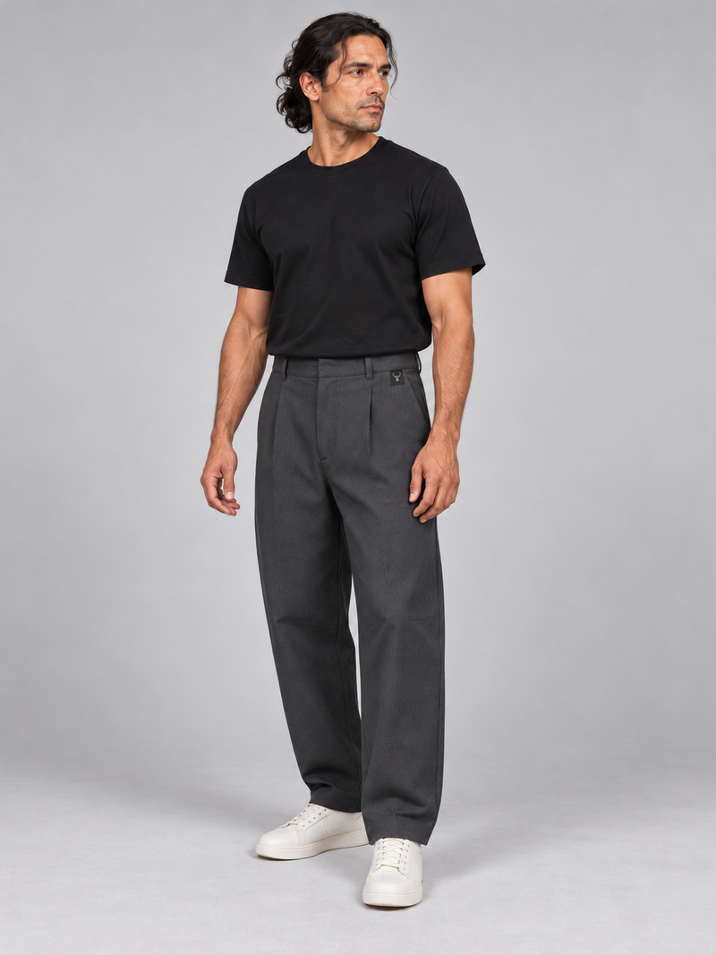 CITY SIGNAL Men's Arc Barrel Trouser — Charcoal, View 3