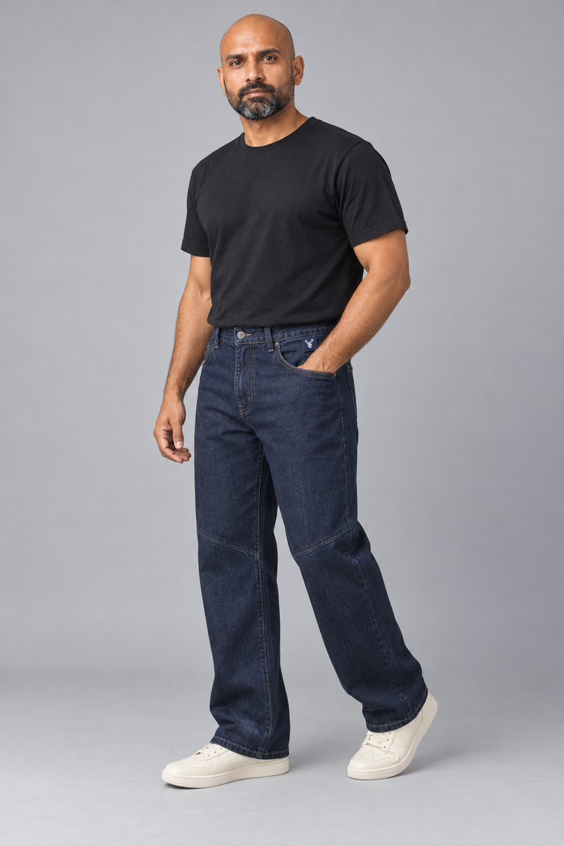 CITY SIGNAL Men's Crossline Panel Jean — Deep Indigo, View 3
