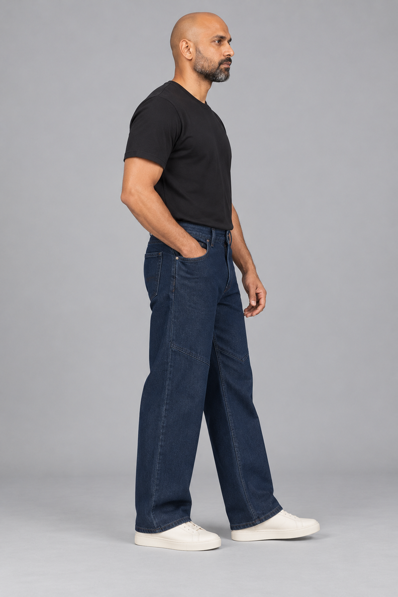 CITY SIGNAL Men's Crossline Panel Jean — Deep Indigo, View 4