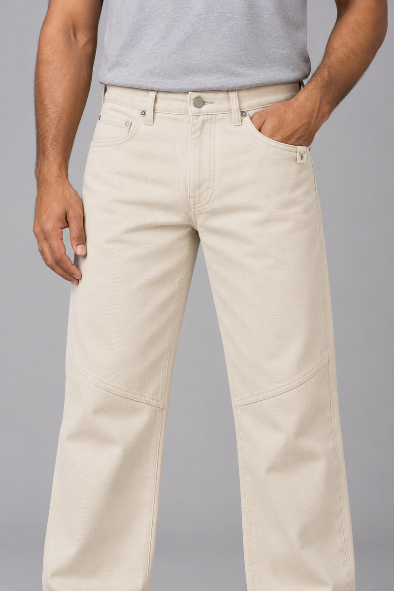 CITY SIGNAL Men's Crossline Panel Jean — Ecru, View 5