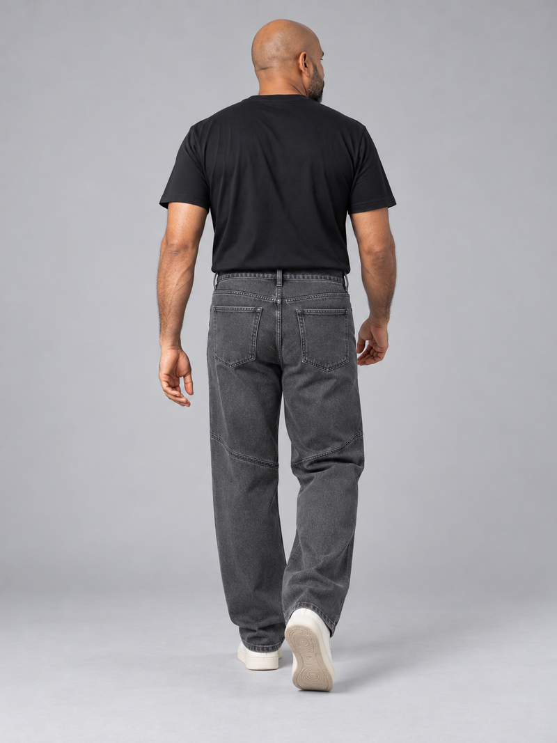 CITY SIGNAL Men's Crossline Panel Jean — Washed Charcoal, View 2