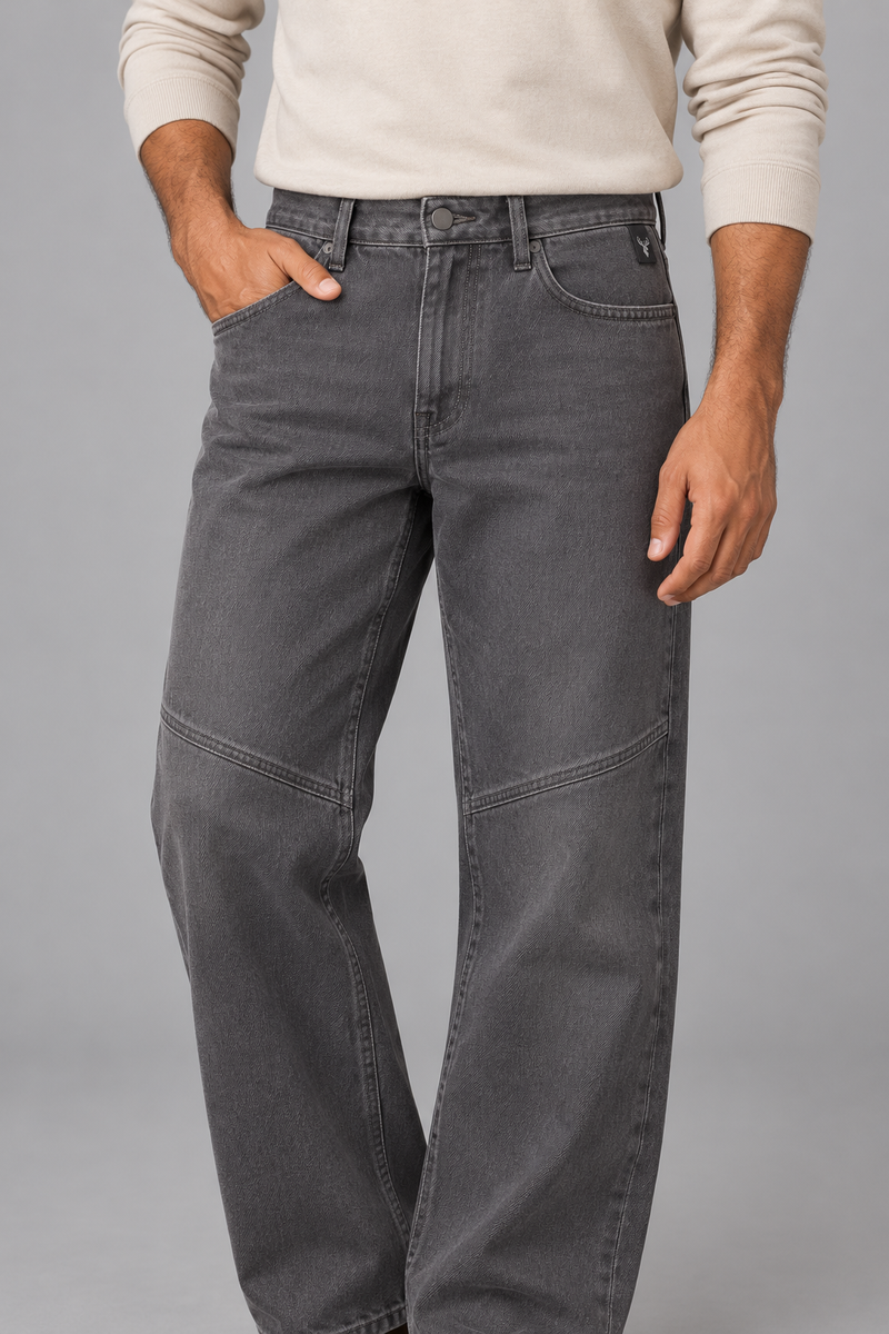 CITY SIGNAL Men's Crossline Panel Jean — Washed Charcoal, View 5