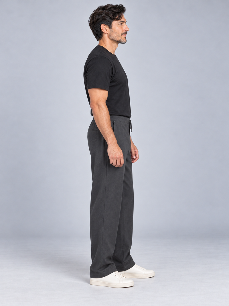 CITY SIGNAL Men's Axis Drawcord Trouser — Charcoal, View 4