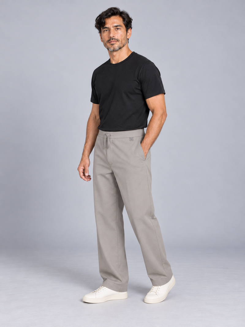 CITY SIGNAL Men's Axis Drawcord Trouser — Warm Grey, View 3