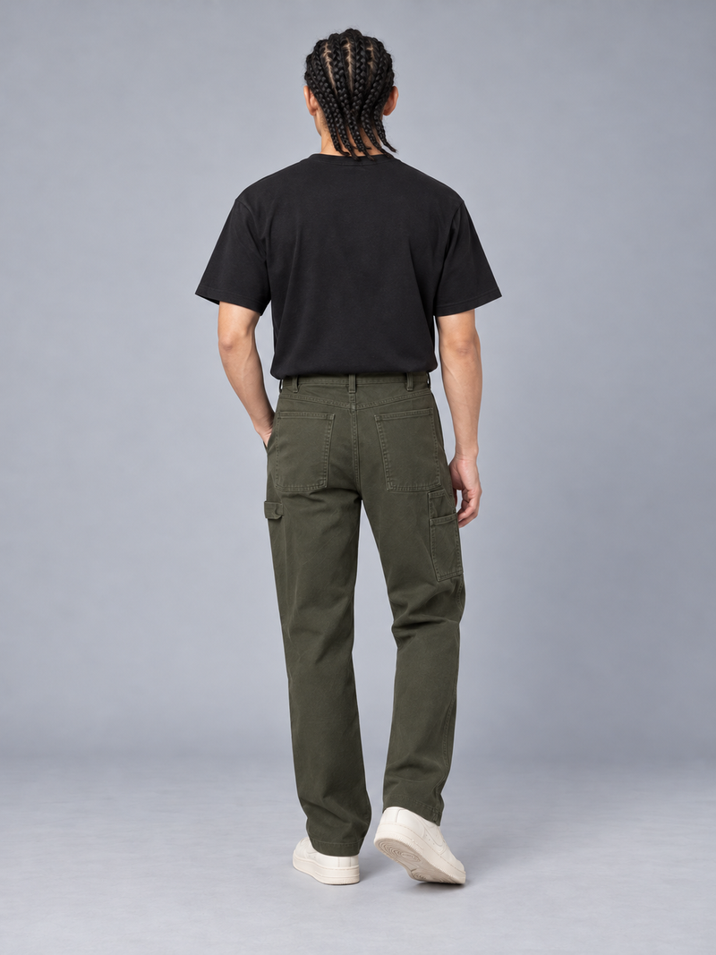 CITY SIGNAL Men's Workshop Carpenter Trouser — Dark Olive, View 2