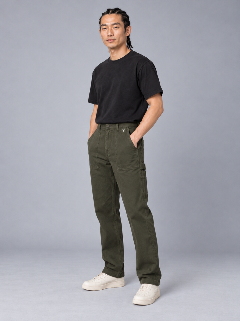 CITY SIGNAL Men's Workshop Carpenter Trouser — Dark Olive, View 3