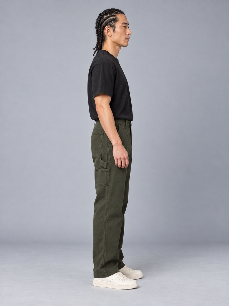 CITY SIGNAL Men's Workshop Carpenter Trouser — Dark Olive, View 4