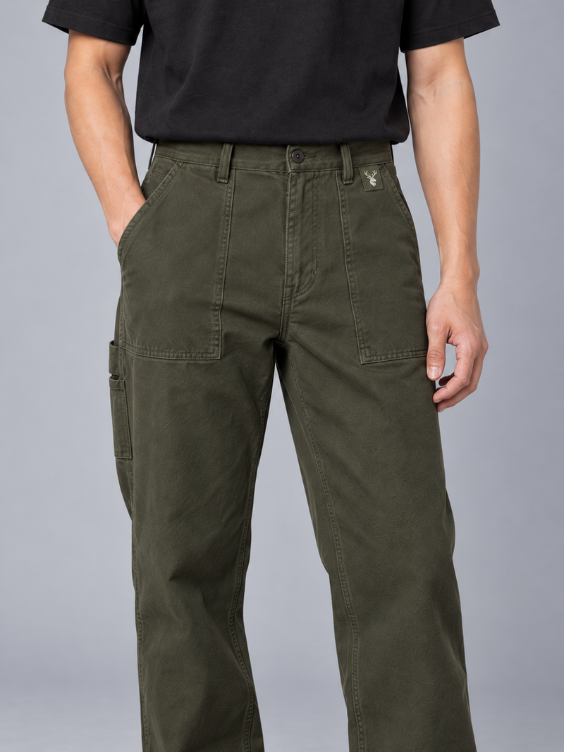 CITY SIGNAL Men's Workshop Carpenter Trouser — Dark Olive, View 5