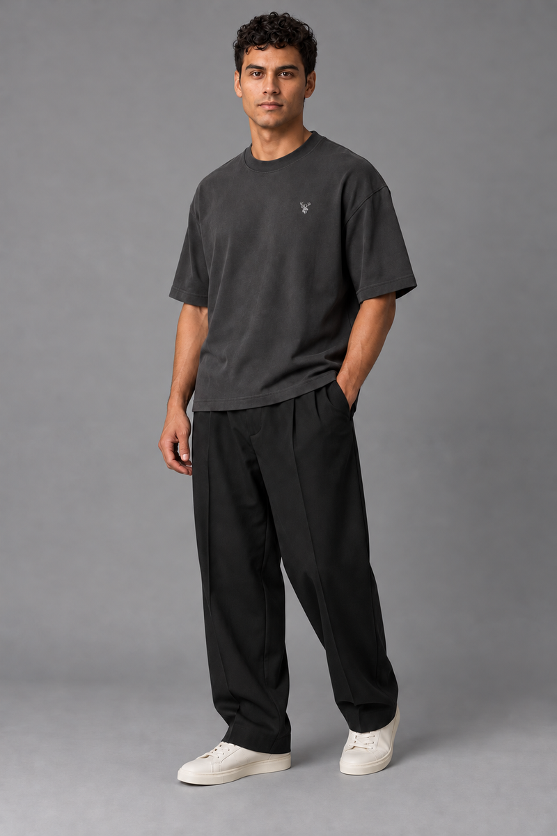 CITY SIGNAL Men's Block One Box Tee — Charcoal, View 3