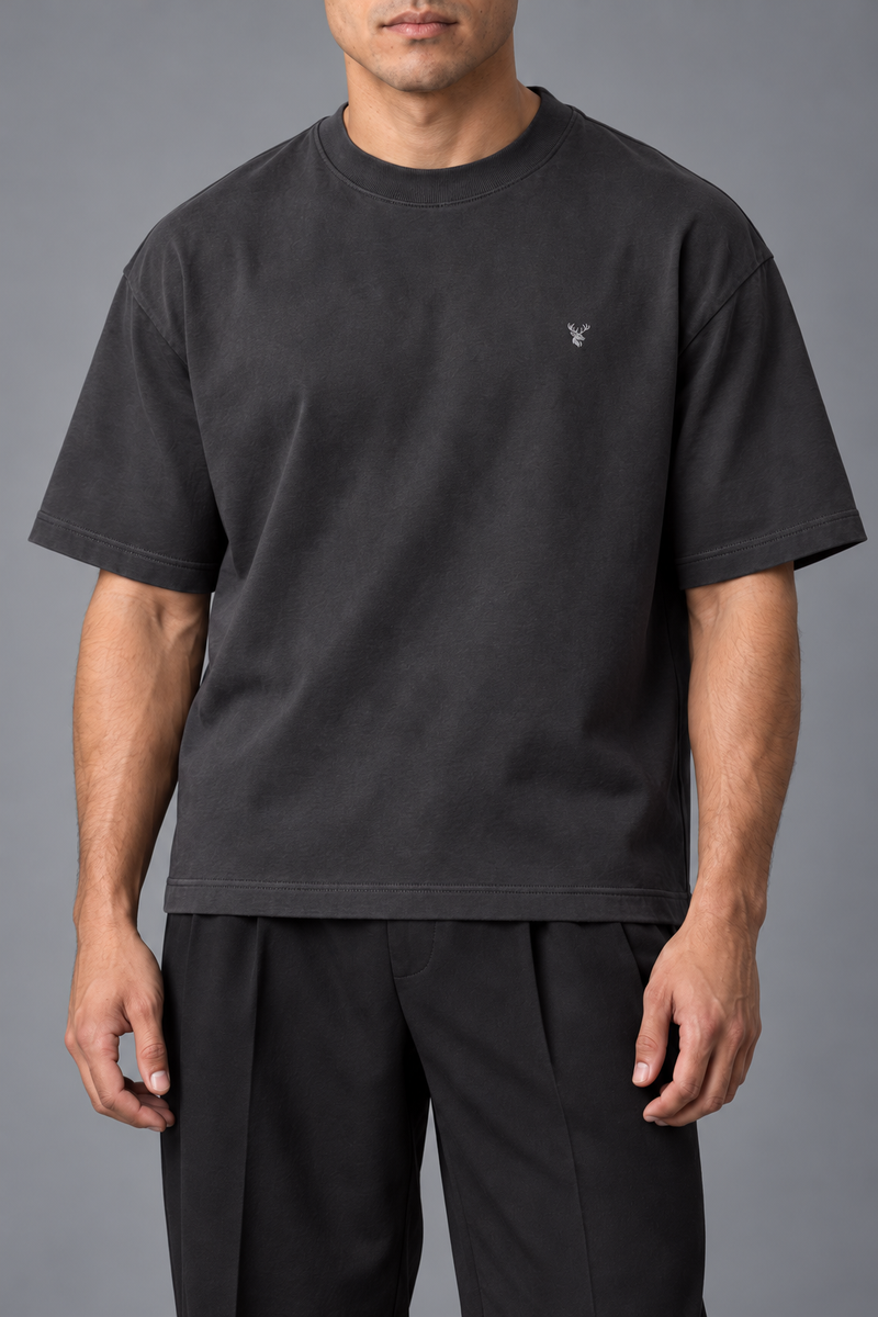 CITY SIGNAL Men's Block One Box Tee — Charcoal, View 5