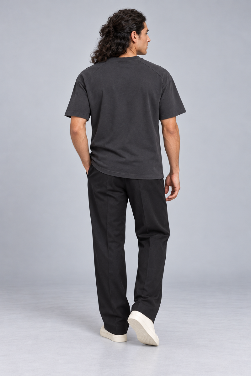 CITY SIGNAL Men's Crossline Panel Tee — Charcoal, View 2