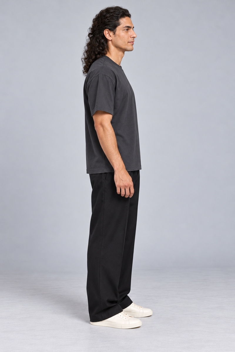 CITY SIGNAL Men's Crossline Panel Tee — Charcoal, View 4
