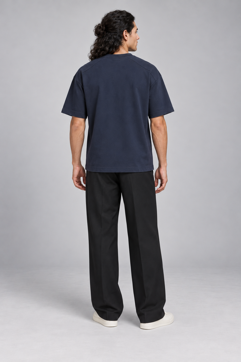 CITY SIGNAL Men's Crossline Panel Tee — Ink Navy, View 2