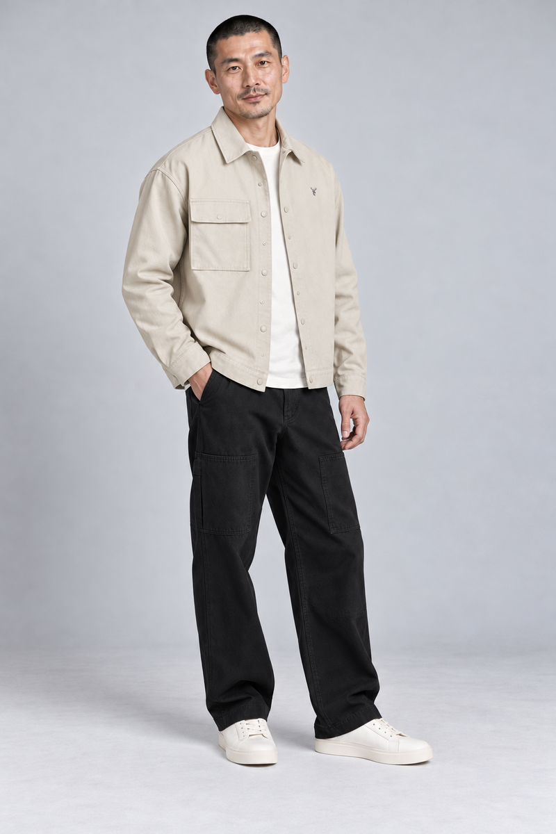 CITY SIGNAL Men's Transit Short Overshirt — Bone, View 3