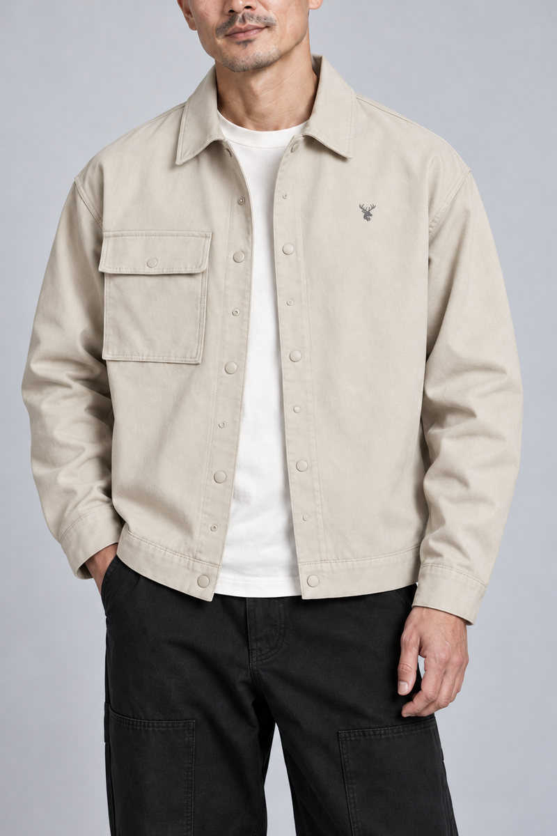 CITY SIGNAL Men's Transit Short Overshirt — Bone, View 5