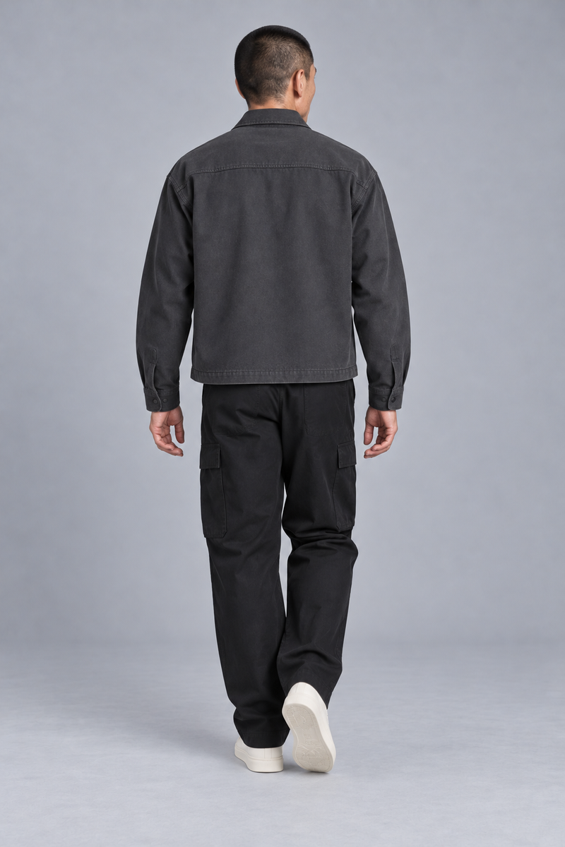 CITY SIGNAL Men's Transit Short Overshirt — Charcoal, View 2