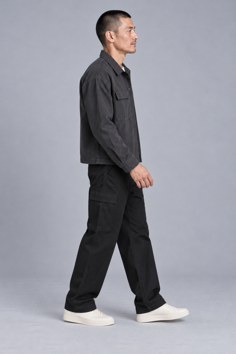 CITY SIGNAL Men's Transit Short Overshirt — Charcoal, View 4