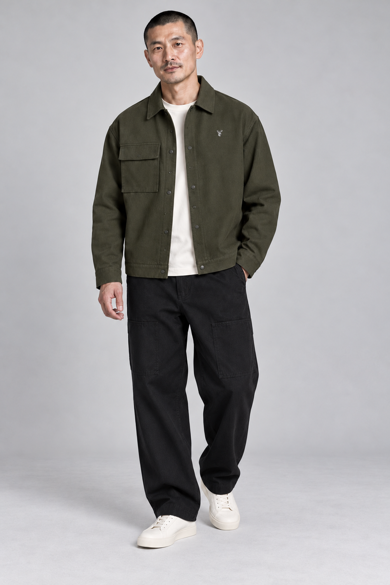 CITY SIGNAL Men's Transit Short Overshirt — Dark Olive, View 3