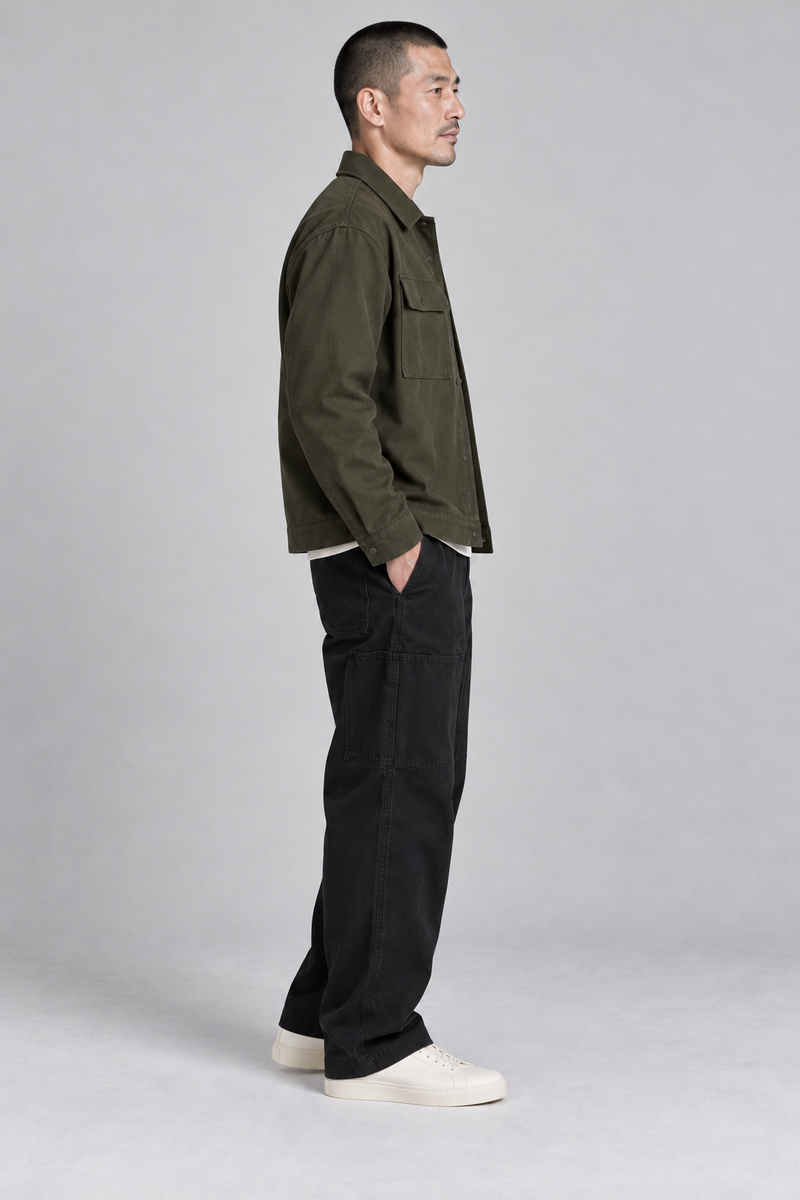 CITY SIGNAL Men's Transit Short Overshirt — Dark Olive, View 4