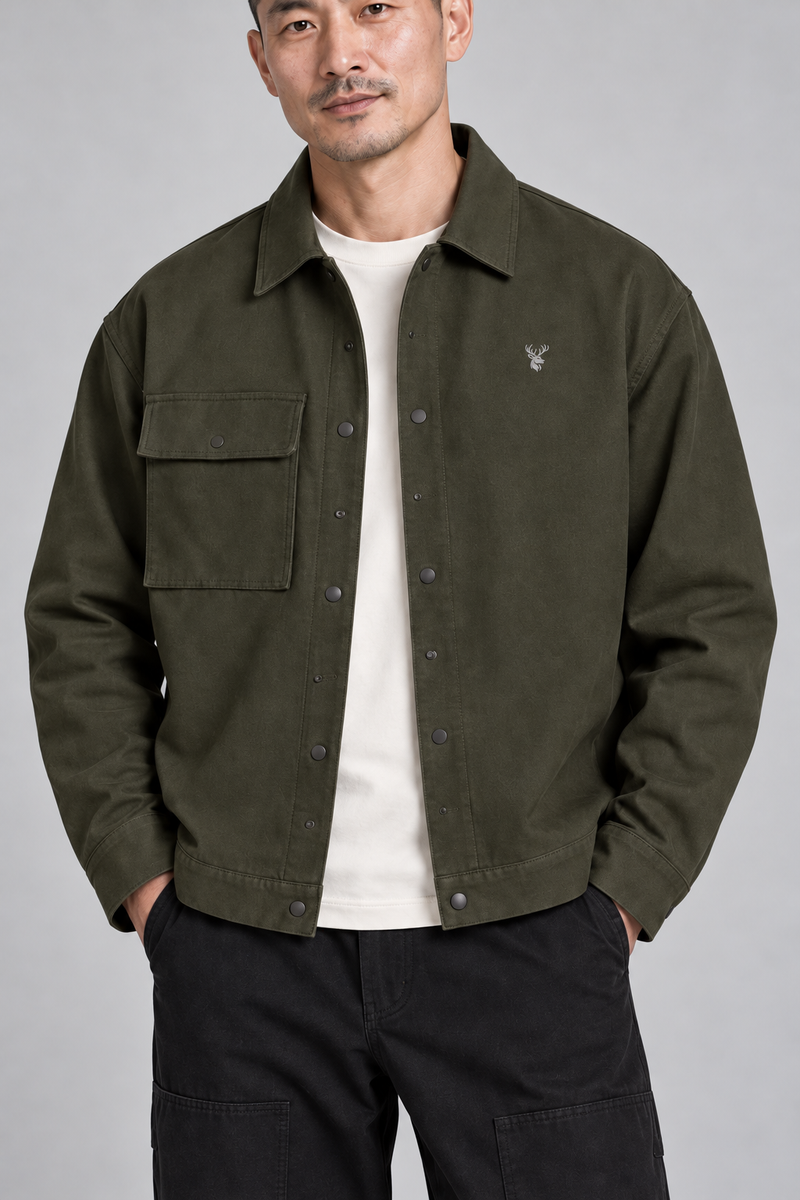 CITY SIGNAL Men's Transit Short Overshirt — Dark Olive, View 5