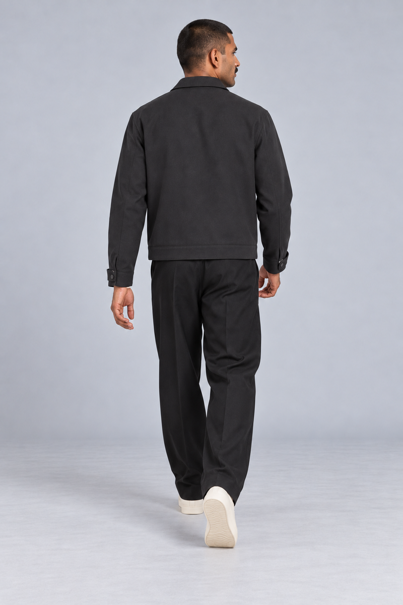 CITY SIGNAL Men's Platform Collar Jacket — Charcoal, View 2