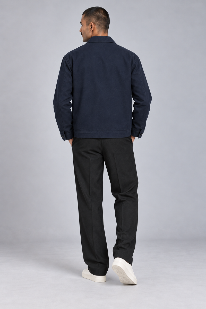 CITY SIGNAL Men's Platform Collar Jacket — Ink Navy, View 2