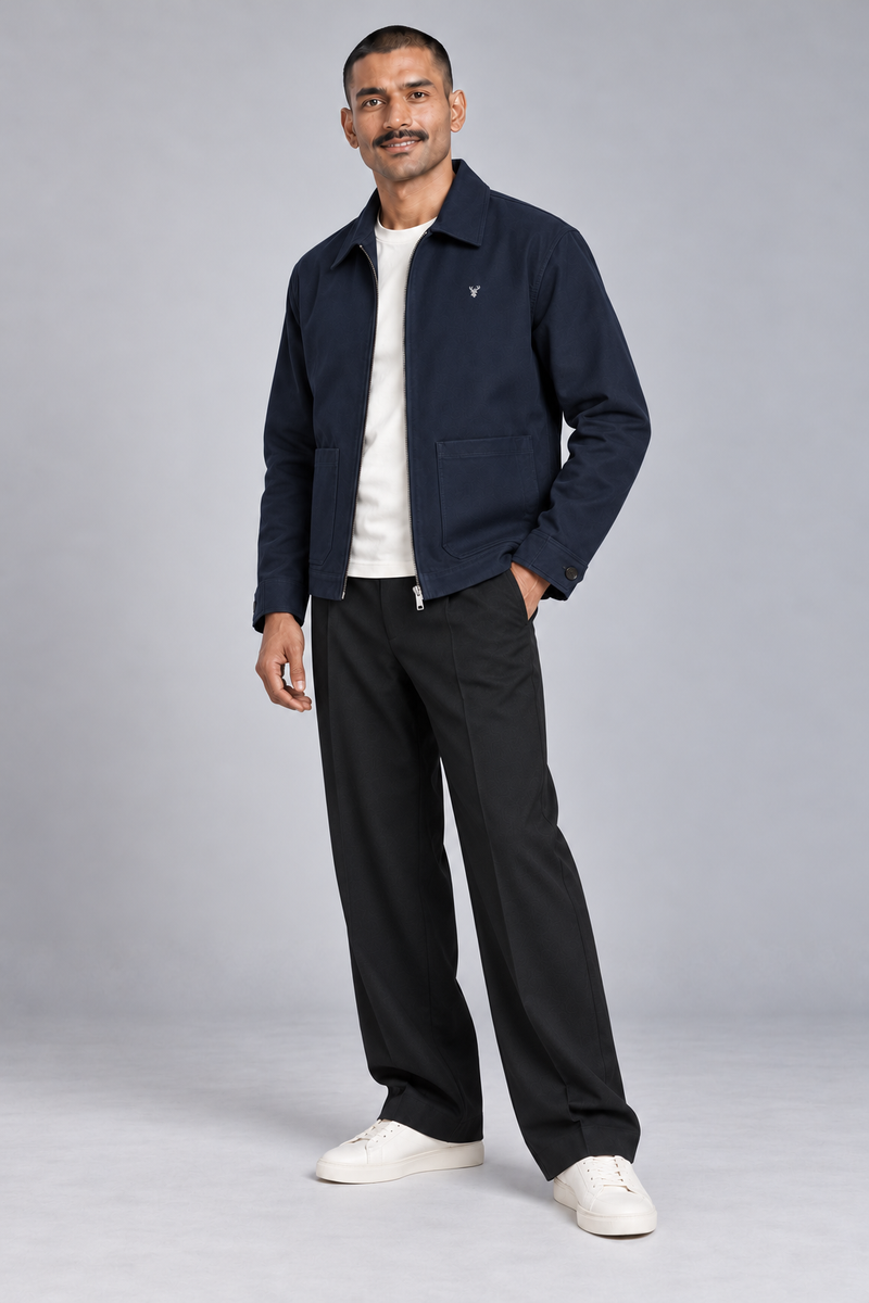 CITY SIGNAL Men's Platform Collar Jacket — Ink Navy, View 3