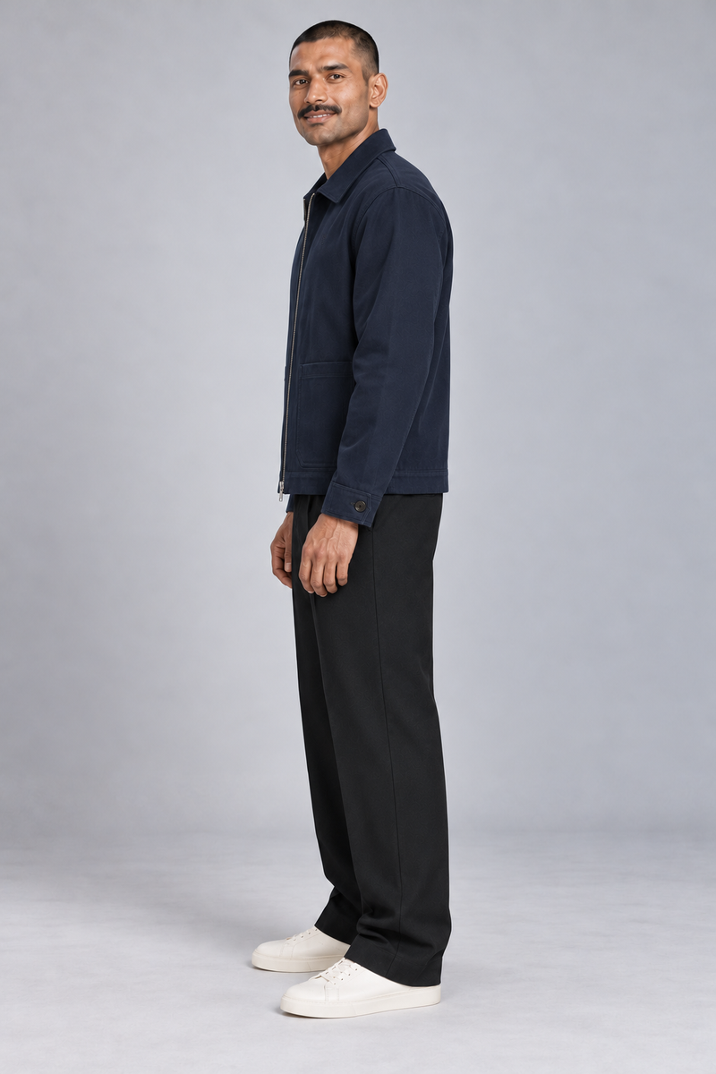 CITY SIGNAL Men's Platform Collar Jacket — Ink Navy, View 4