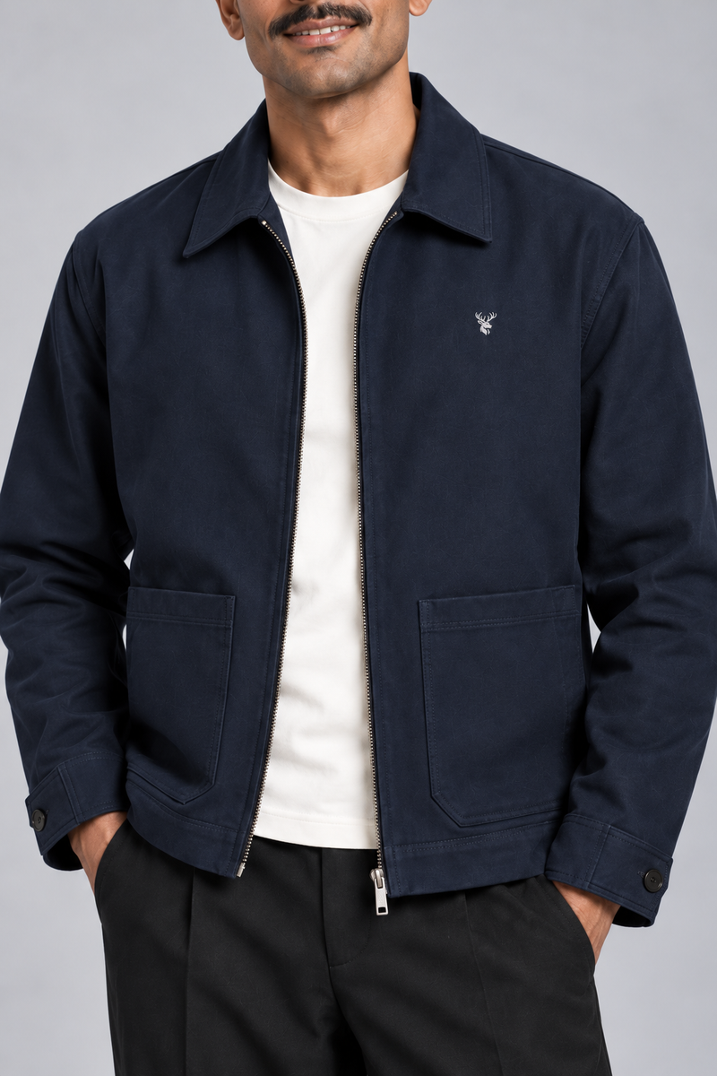 CITY SIGNAL Men's Platform Collar Jacket — Ink Navy, View 5