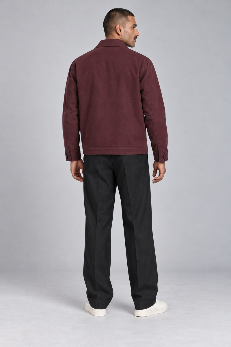 CITY SIGNAL Men's Platform Collar Jacket — Oxblood, View 2