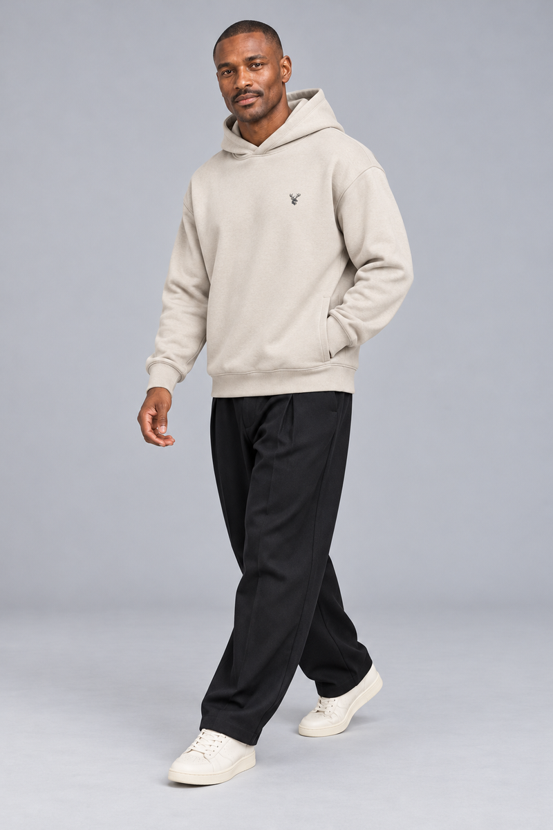 CITY SIGNAL Men's Signal Structured Hoodie — Bone, View 3