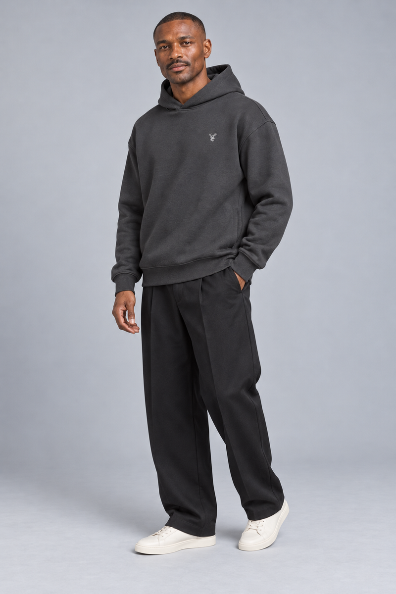 CITY SIGNAL Men's Signal Structured Hoodie — Charcoal, View 3