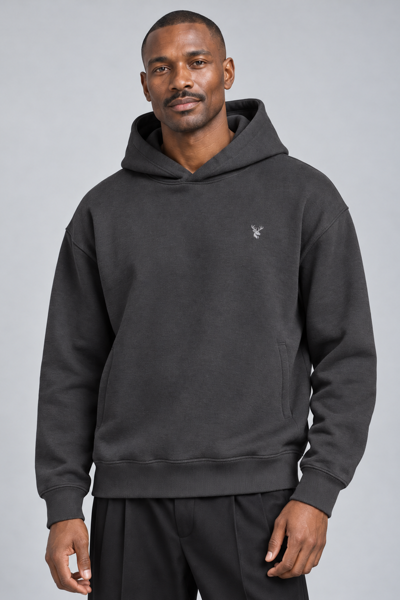 CITY SIGNAL Men's Signal Structured Hoodie — Charcoal, View 5