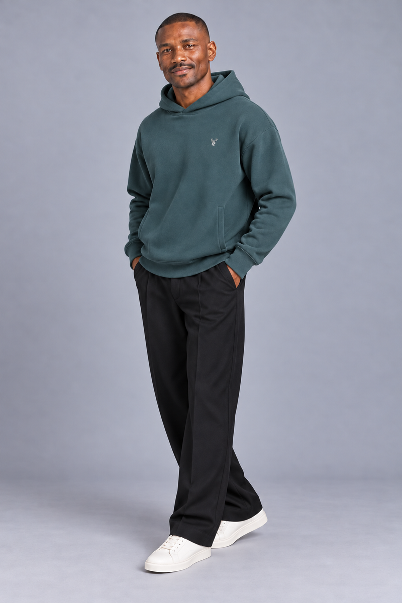 CITY SIGNAL Men's Signal Structured Hoodie — Muted Petrol, View 3