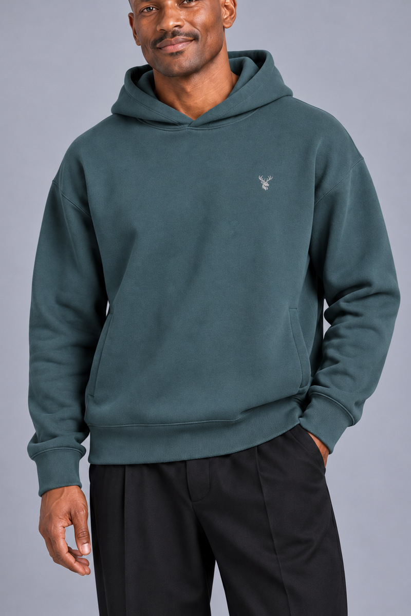 CITY SIGNAL Men's Signal Structured Hoodie — Muted Petrol, View 5