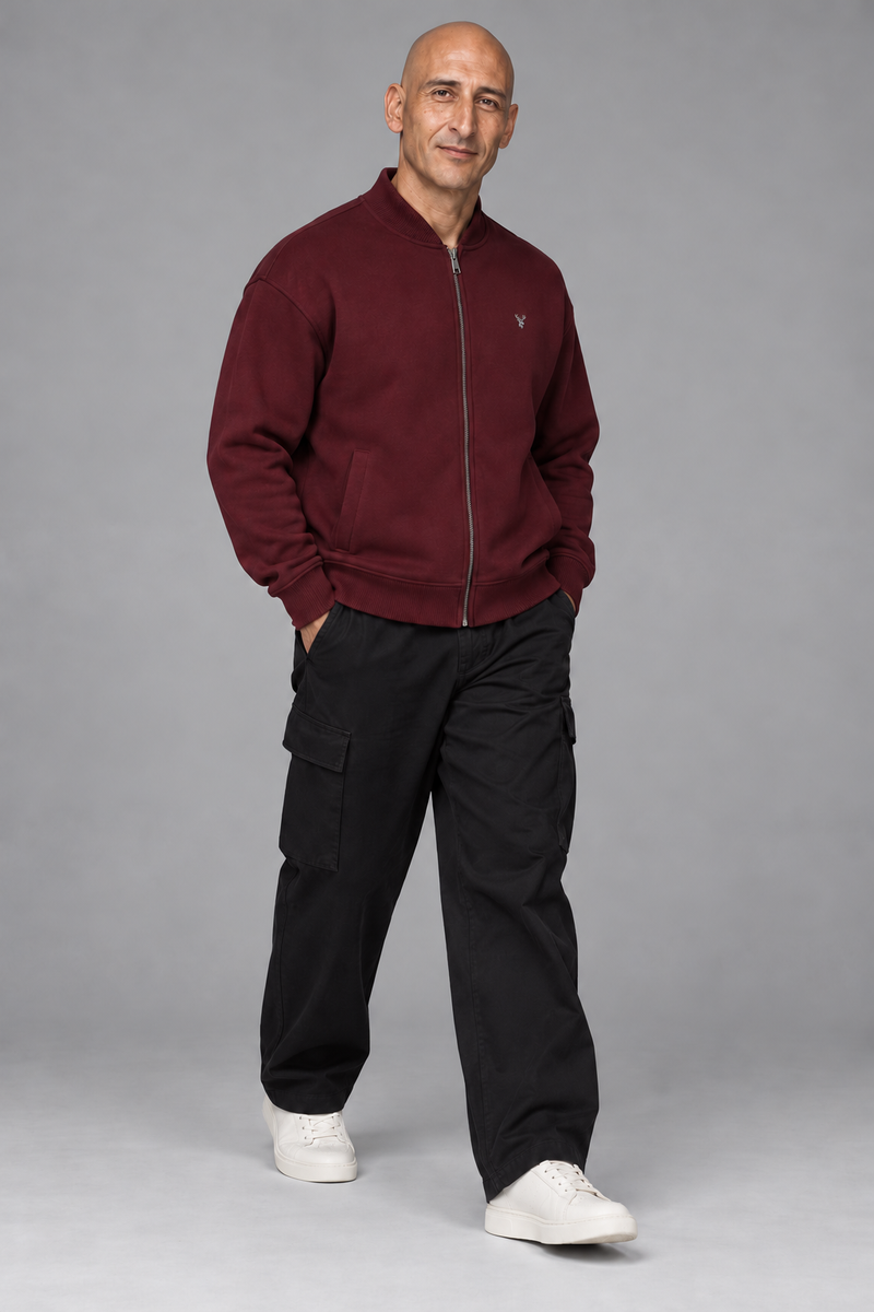 CITY SIGNAL Men's Axis Zip Sweat — Oxblood, View 3