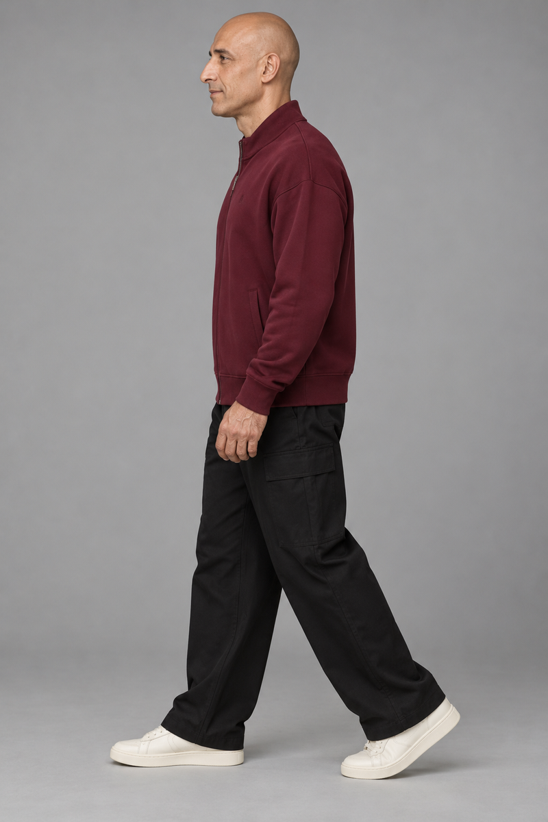 CITY SIGNAL Men's Axis Zip Sweat — Oxblood, View 4