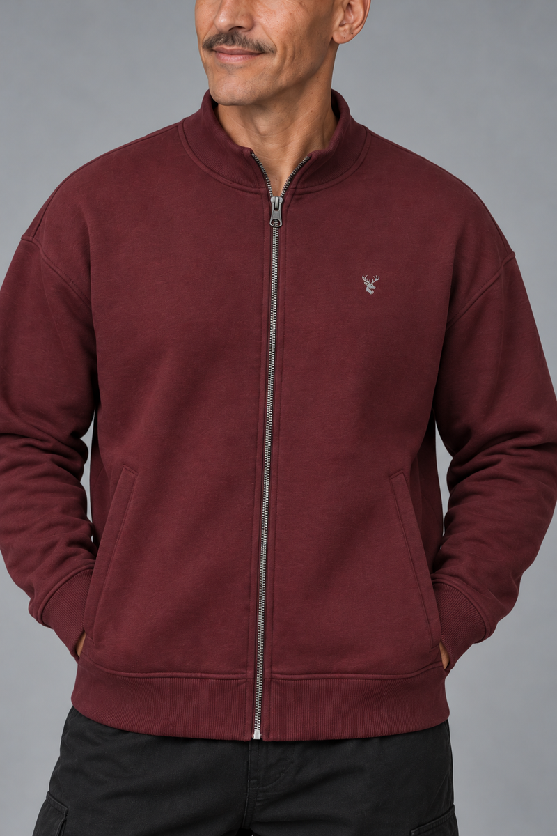 CITY SIGNAL Men's Axis Zip Sweat — Oxblood, View 5
