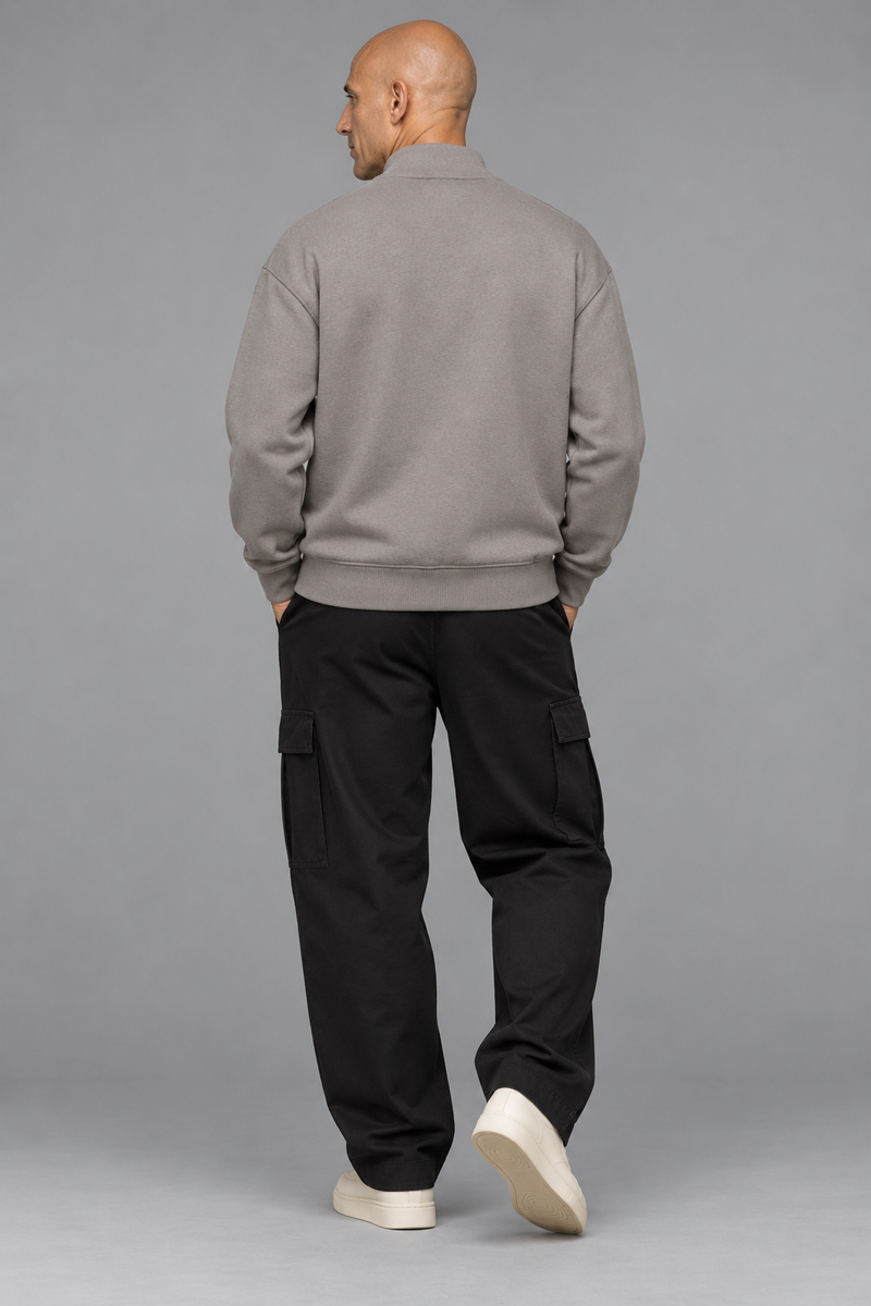 CITY SIGNAL Men's Axis Zip Sweat — Warm Grey, View 2