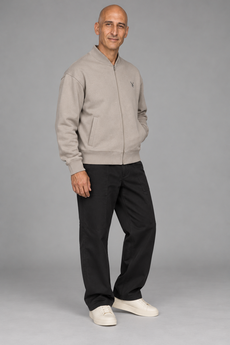 CITY SIGNAL Men's Axis Zip Sweat — Warm Grey, View 3
