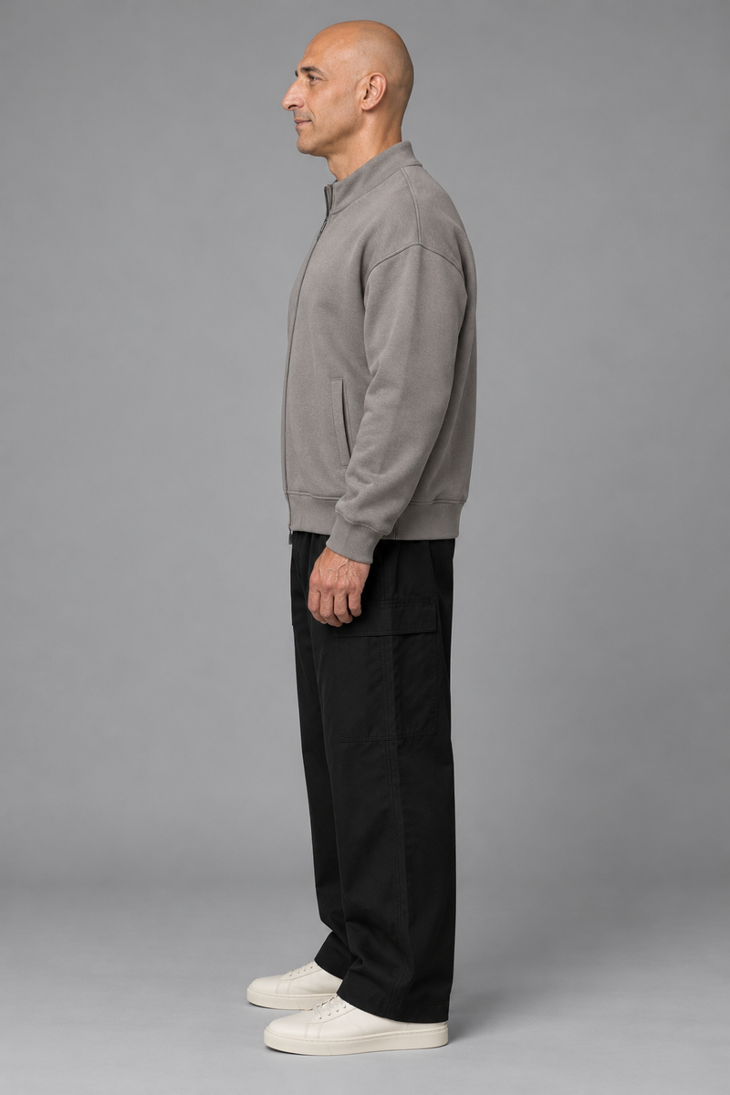 CITY SIGNAL Men's Axis Zip Sweat — Warm Grey, View 4
