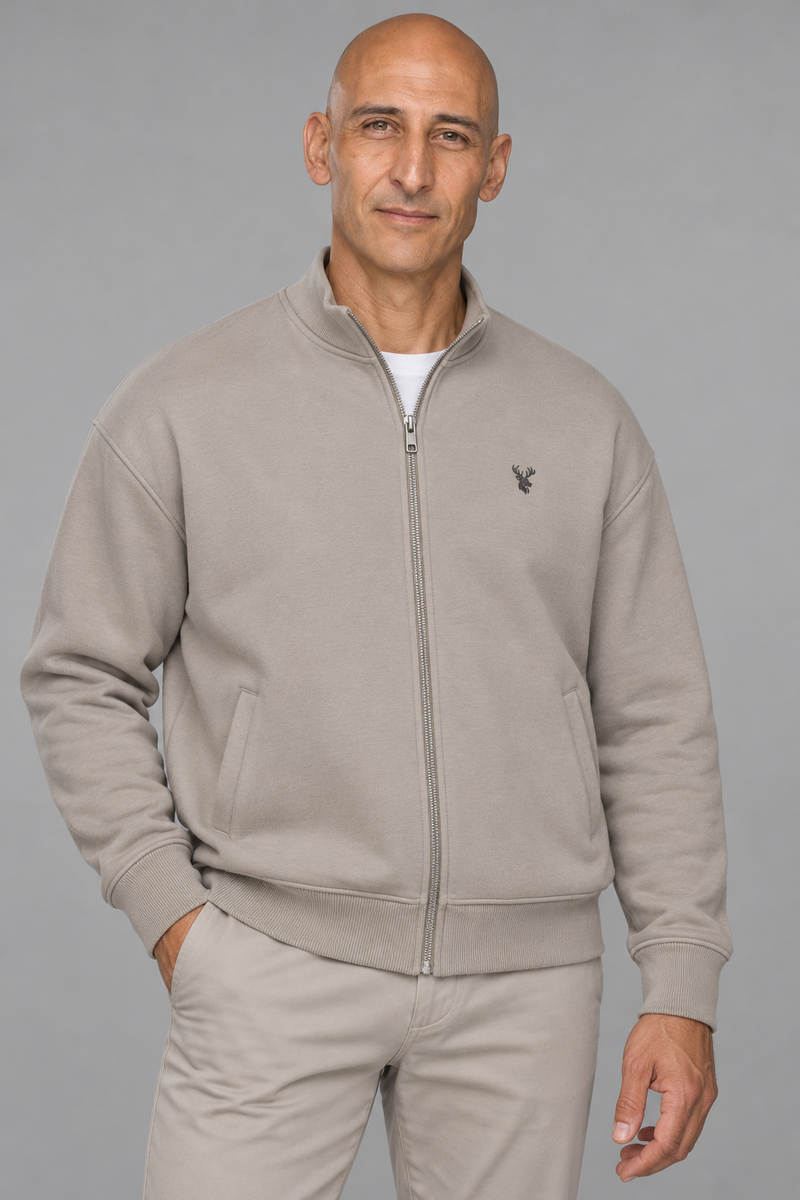 CITY SIGNAL Men's Axis Zip Sweat — Warm Grey, View 5