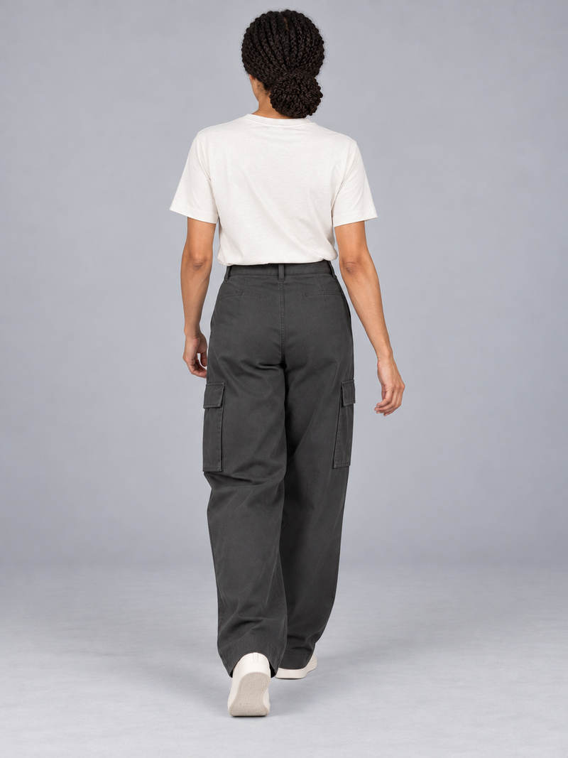 CITY SIGNAL Women's Transit Wide Cargo Trousers — Charcoal, View 2